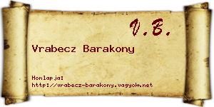 Vrabecz Barakony névjegykártya